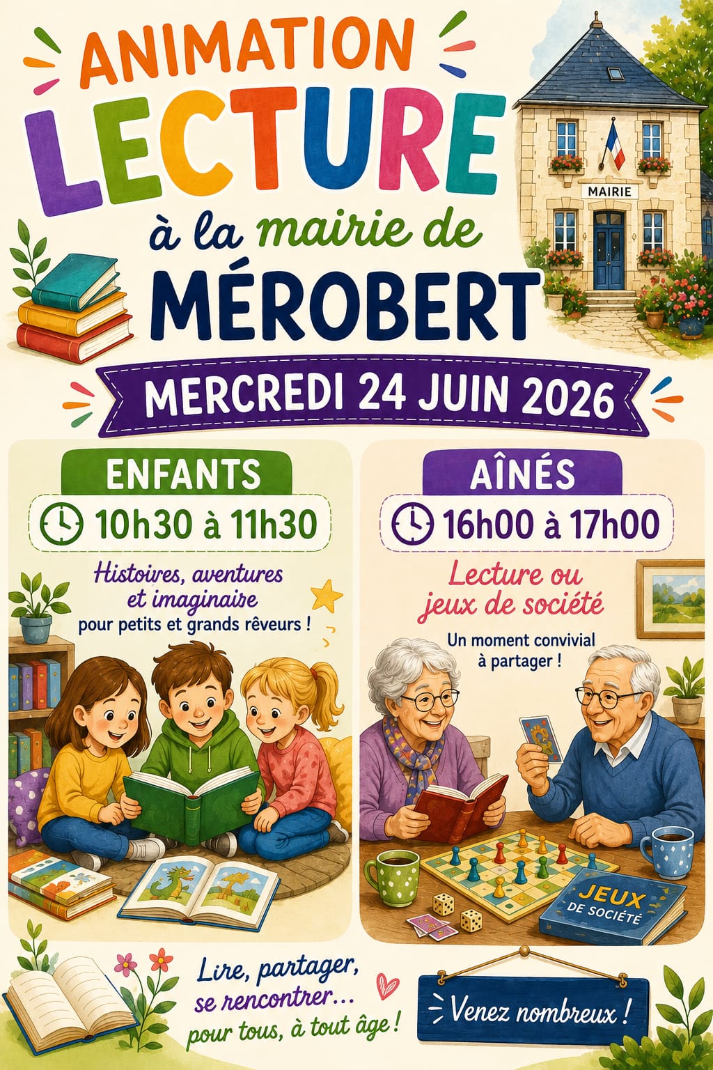 Animation Lecture et Jeux à la Mairie de Mérobert
