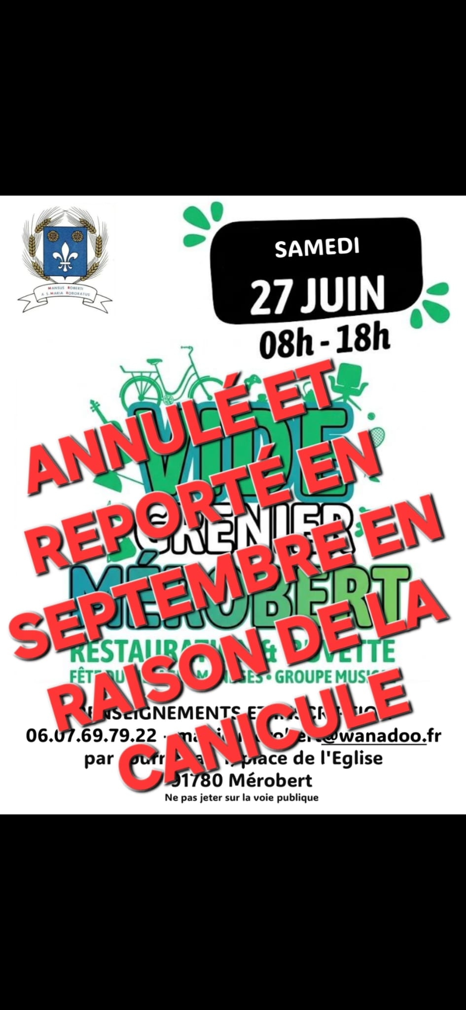 Annulation de la fête du village en raison de la canicule